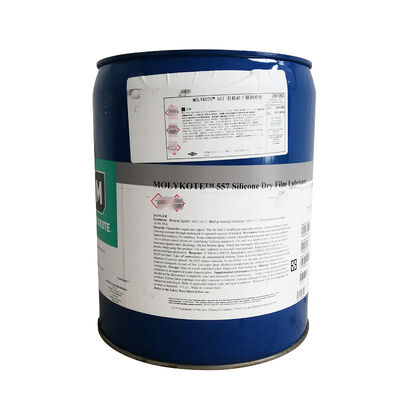 Molykote 557 Silicone dry film Lubricant dengan beban las empat bola 1200N dan koefisien gesekan 0,07 untuk rentang leleh 32-46°C